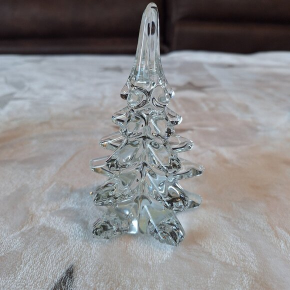 Vintage Handmade Crystal Glass 5" Christmas Tree Made In Taiwan‎ - Picture 3 of 7